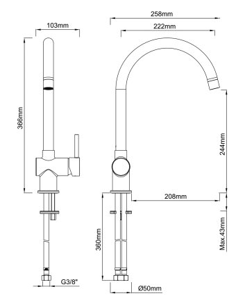 Caral keukenmengkraan geborsteld brons koper