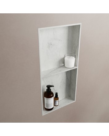 Mondiaz Easy Nis 59,5x29,5cm in solid surface kleur Opalo. 2 vakken geschikt voor in- of opbouw