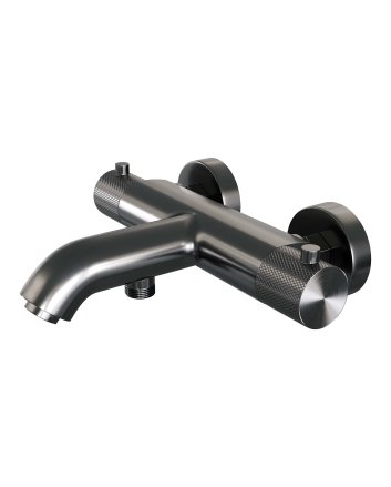 BRAUER Gunmetal Carving opbouw baddouche thermostaatkraan gunmetal geborsteld PVD