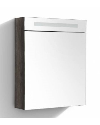 Sani DeLuxe Spiegelkast met LED verlichting incl. opbouw stopcontact schakelaar 60 Century Oak, rechterkant scharnier