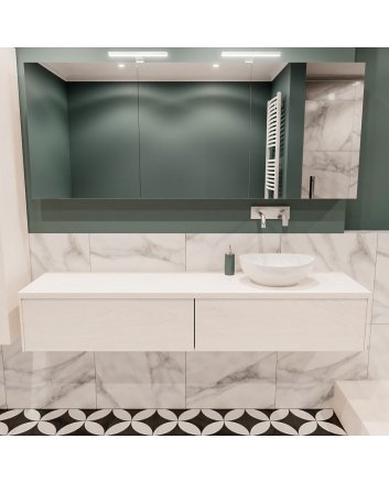Mondiaz Lush 180 badmeubel underlayment 2 lades Barco rechts geen kraangat