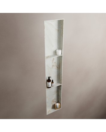 Mondiaz Easy Nis 149,5x29,5cm in solid surface kleur Frappe. 3 vakken  geschikt voor in- of opbouw