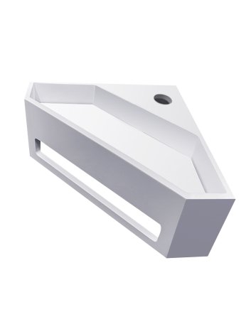 Wiesbaden Julia hoekfontein Solid surface 35 x 35 x 16 cm mat wit