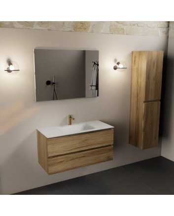 Mondiaz Aivy 100cm badmeubel Chai, wastafel Talc solid surface midden 1 kraangat