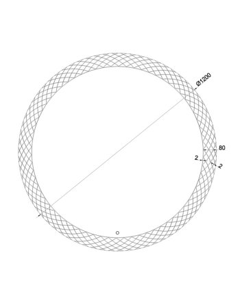 Deco spiegel rond met LED, dimbaar 120 cm