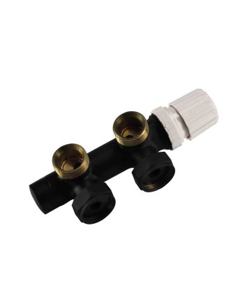 Thermostatisch onderblok 3/4", haaks-rechts, mat zwart