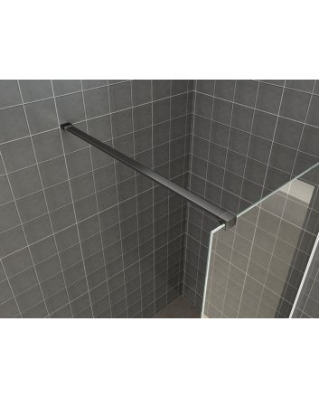 Graffic inloopdouche 1200 x 2000 x 10 mm nano safety glass folie helder glas/mat zwart