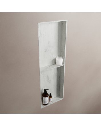 Mondiaz Easy Nis 59,5x29,5cm in solid surface kleur Opalo. 3 vakken  geschikt voor in- of opbouw