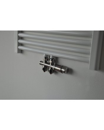 Riko Set thermostatisch onderblok recht geborsteld staal