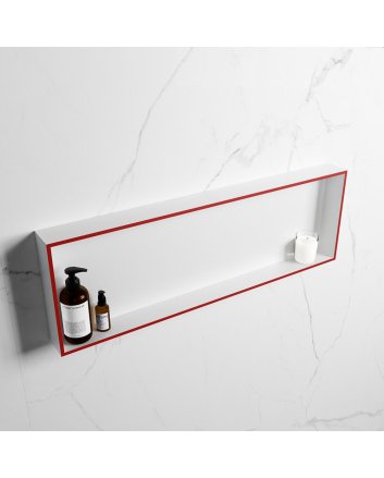 Mondiaz Easy Nis 89,5x29,5cm in solid surface kleur Fire | Talc. 1 vak  geschikt voor in- of opbouw
