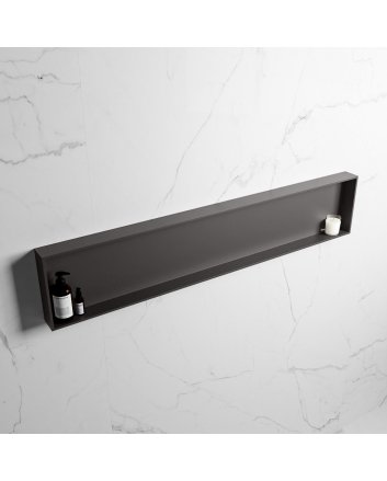 Mondiaz Easy Nis 149,5x29,5cm in solid surface kleur DarkGrey | DarkGrey. 1 vak geschikt voor in- of opbouw