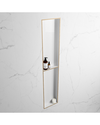 Mondiaz Easy Nis 89,5x29,5cm in solid surface kleur Oro | Talc. 2 vakken geschikt voor in- of opbouw