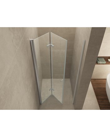 Maki nisdeur vouwbaar links 1000 x 2000 x 8 mm nano helder glas/chroom
