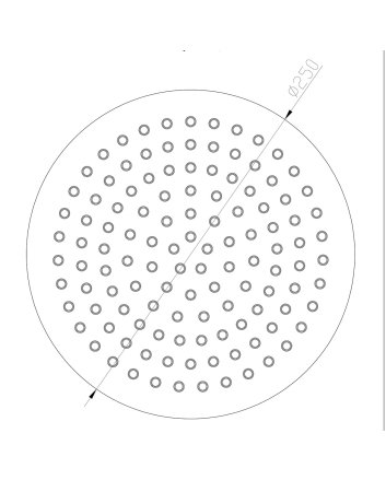 304 hoofddouche rond 25 cm RVS