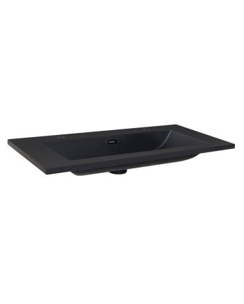 Sani DeLuxe Wastafel Quartz Classic 120 enkele wasbak, met twee kraangaten
