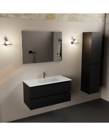 Mondiaz Aivy 100cm badmeubel Urban, wastafel glanzend wit keramiek midden 1 kraangat