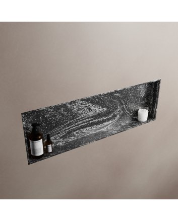 Mondiaz Easy Nis 89,5x29,5cm in solid surface kleur Lava. 1 vak  geschikt voor in- of opbouw