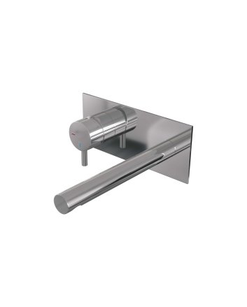 BRAUER Chrome Edition inbouw wastafelmengkraan met rechte uitloop en afdekplaat model B2 chroom