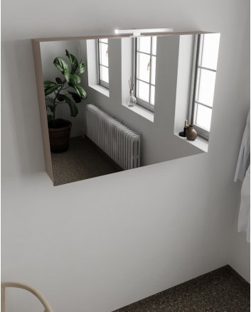 Mondiaz Cubb spiegelkast 100x70x16cm kleur smoke met 2 deuren