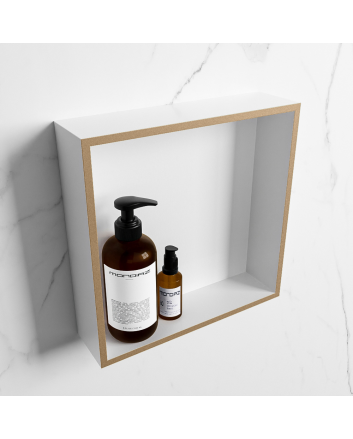 Mondiaz Easy Nis 29,5x29,5cm in solid surface kleur Oro | Talc. 1 vak  geschikt voor in- of opbouw