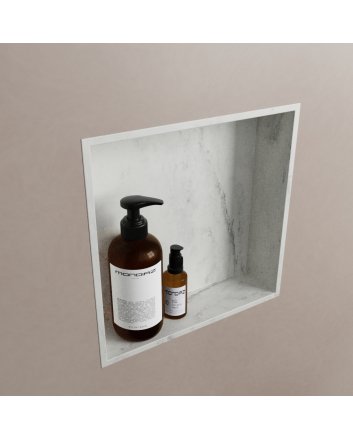 Mondiaz Easy Nis 29,5x29,5cm in solid surface kleur Opalo. 1 vak  geschikt voor in- of opbouw