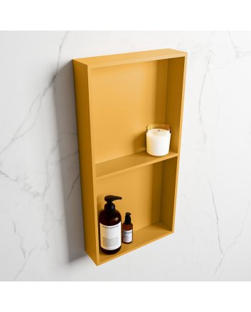 Mondiaz Easy Nis 59,5x29,5cm in solid surface kleur Ocher | Ocher. 2 vakken geschikt voor in- of opbouw
