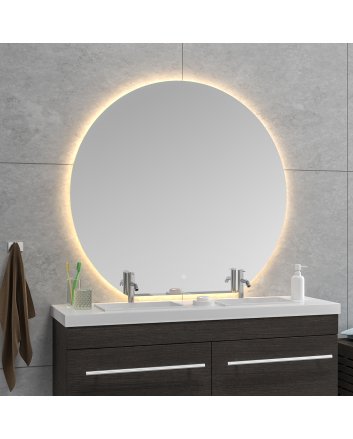 Tramonto spiegel rond met LED, dimbaar en spiegelverwarming 120 x 112 x 0,3 cm