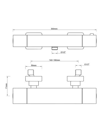 Rombo thermostatische douchemengkraan chroom