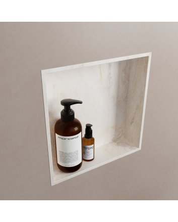 Mondiaz Easy Nis 29,5x29,5cm in solid surface kleur Ostra. 1 vak  geschikt voor in- of opbouw