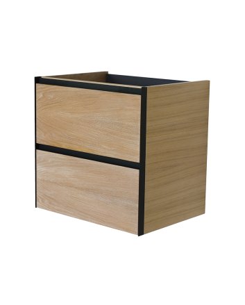 Lotus onderkast met 2 laden 60 x 45,2 cm naturel eik/mat zwart