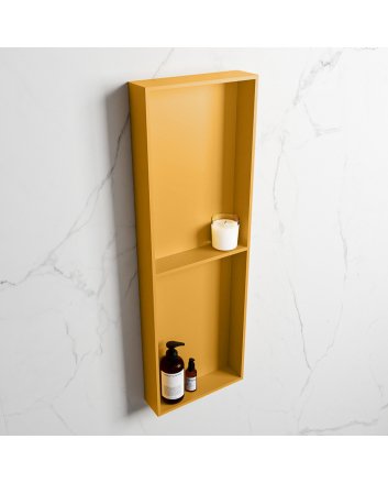 Mondiaz Easy Nis 149,5x29,5cm in solid surface kleur Ocher | Ocher. 2 vakken geschikt voor in- of opbouw