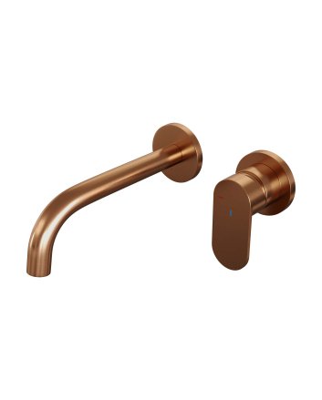 BRAUER Copper Edition inbouw wastafelmengkraan met gebogen uitloop en rozetten model C1 koper geborsteld PVD