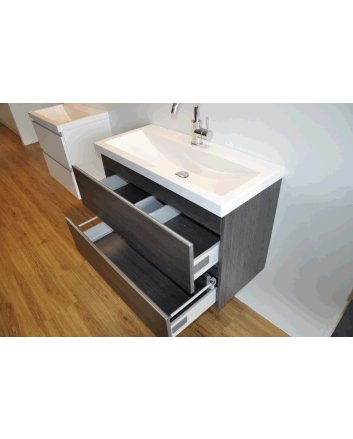 Shall onderkast 80 x 36 cm houtnerf grijs