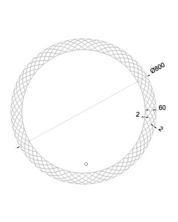 Deco spiegel rond met LED, dimbaar 80 cm