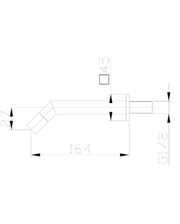 Kappa fonteinkraan met muurbevestiging 1/2" chroom