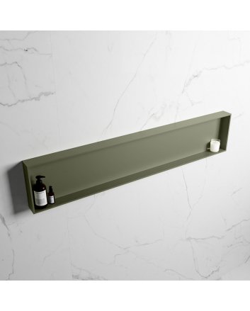 Mondiaz Easy Nis 149,5x29,5cm in solid surface kleur Army | Army. 1 vak geschikt voor in- of opbouw