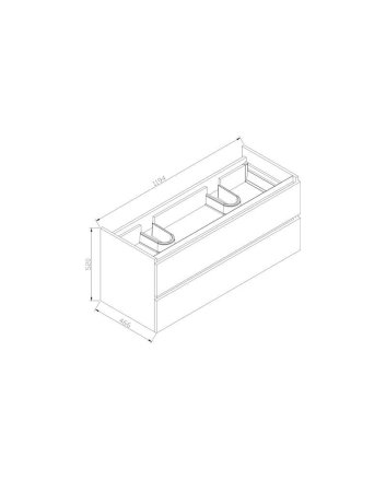 Sani DeLuxe Trendline basic onderkast met greeplijst aluminium 120 tabak oak