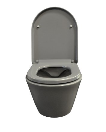 Stereo wandcloset rimless met Vesta toiletzitting softclose en quick release mat grijs