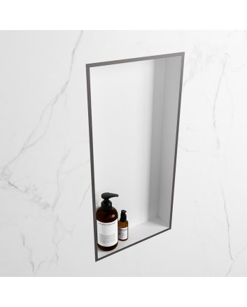 Mondiaz Easy Nis 59,5x29,5cm in solid surface kleur DarkGrey | Talc. 1 vak  geschikt voor in- of opbouw