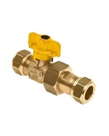 Bonfix Gaskogelkraan geel 1/2" x 1/2"