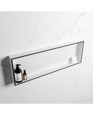 Mondiaz Easy Nis 89,5x29,5cm in solid surface kleur Urban | Talc. 1 vak  geschikt voor in- of opbouw