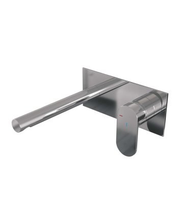BRAUER Chrome Edition inbouw wastafelmengkraan met rechte uitloop en afdekplaat model C1 chroom
