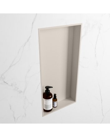 Mondiaz Easy Nis 59,5x29,5cm in solid surface kleur Linen | Linen. 1 vak  geschikt voor in- of opbouw