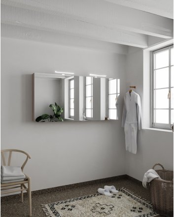 Mondiaz Cubb spiegelkast 150x70x16cm kleur smoke met 3 deuren
