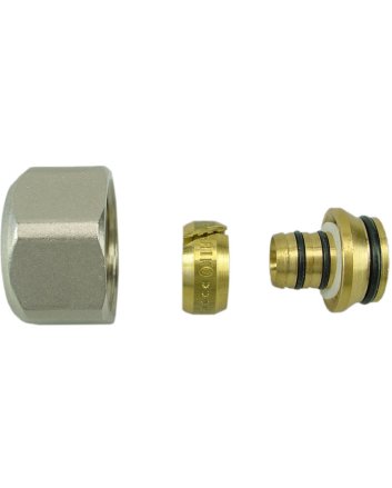 TP-99 adaptor voor Alu-Pex 16 x 2,0 mm Eurokonus, vernikkeld