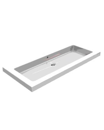 Wiesbaden Kera wastafel enkel zonder kraangat 100x46x5 cm keramiek glans wit