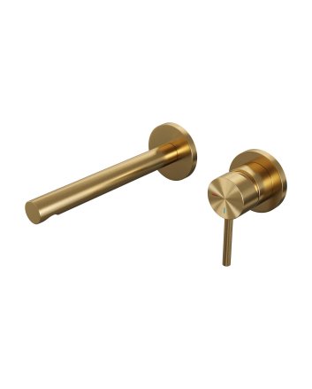 BRAUER Gold Edition inbouw wastafelmengkraan met rechte uitloop en rozetten model A1 goud geborsteld PVD