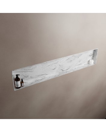 Mondiaz Easy Nis 149,5x29,5cm in solid surface kleur Glace. 1 vak  geschikt voor in- of opbouw