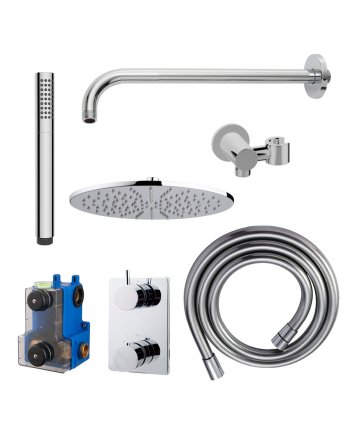 Caral inbouwthermostaat compleet met hoofddouche 30 cm en staafhanddouche chroom