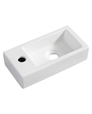 Rhea mini fontein links 36,5 x 18 x 9 cm keramiek mat wit